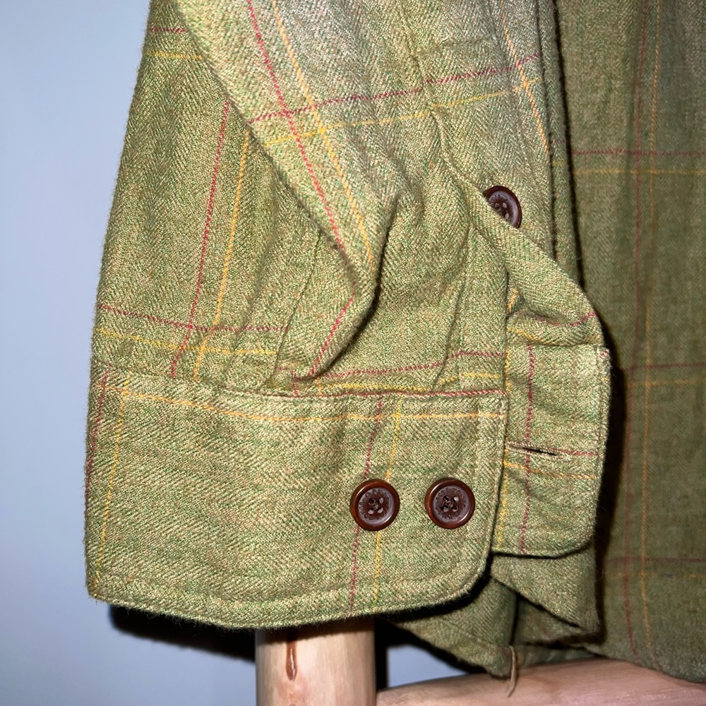 ORVIS Flannel Shirt Button Up Long Sleeve Elbow Pads Patch Plaid - Picture 3 of 8
